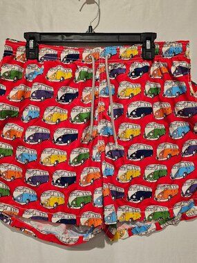 MC2 Saint Barth Swim Trunks Shorts XXL Red Bug Camper Bus Magnetic Pockets Rare